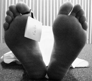Dead Body with Toe Tag