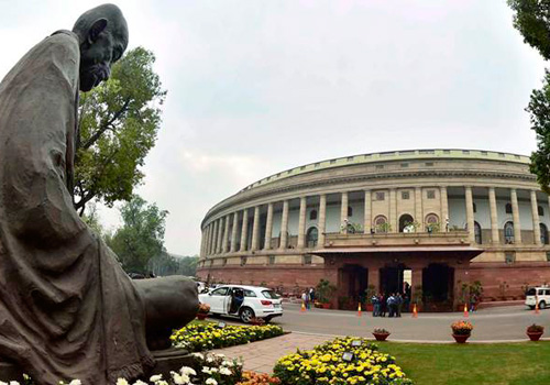 New Delhi: A View of Parliament house during the ongoing Winter Session in New Delhi on Wednesday. PTI Photo by Kamal Kishore (PTI12_9_2015_000201B)
